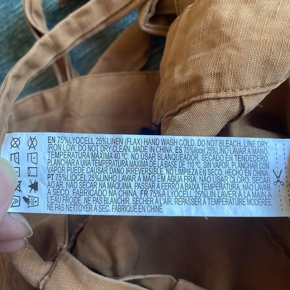 Forever 21 Neutral Tan Flax Linen True Wrap Midi Skirt - Picture 9 of 10